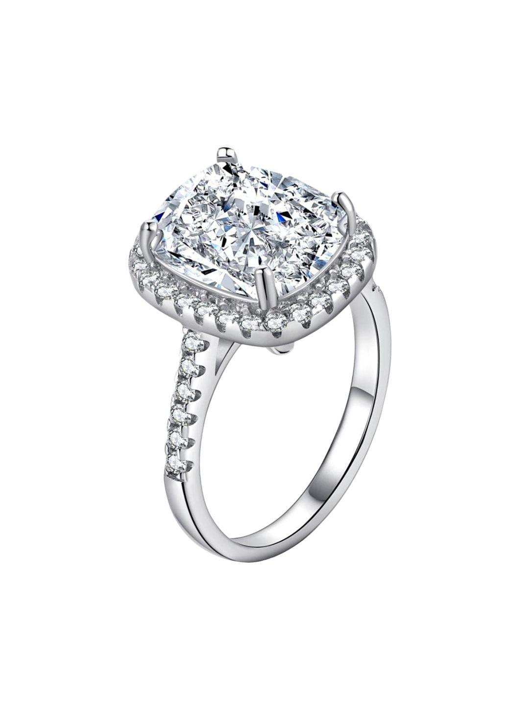 Premium Crystal Adjustable Silver Plated Ring For Women Ring - Priyangkrita by Freekart