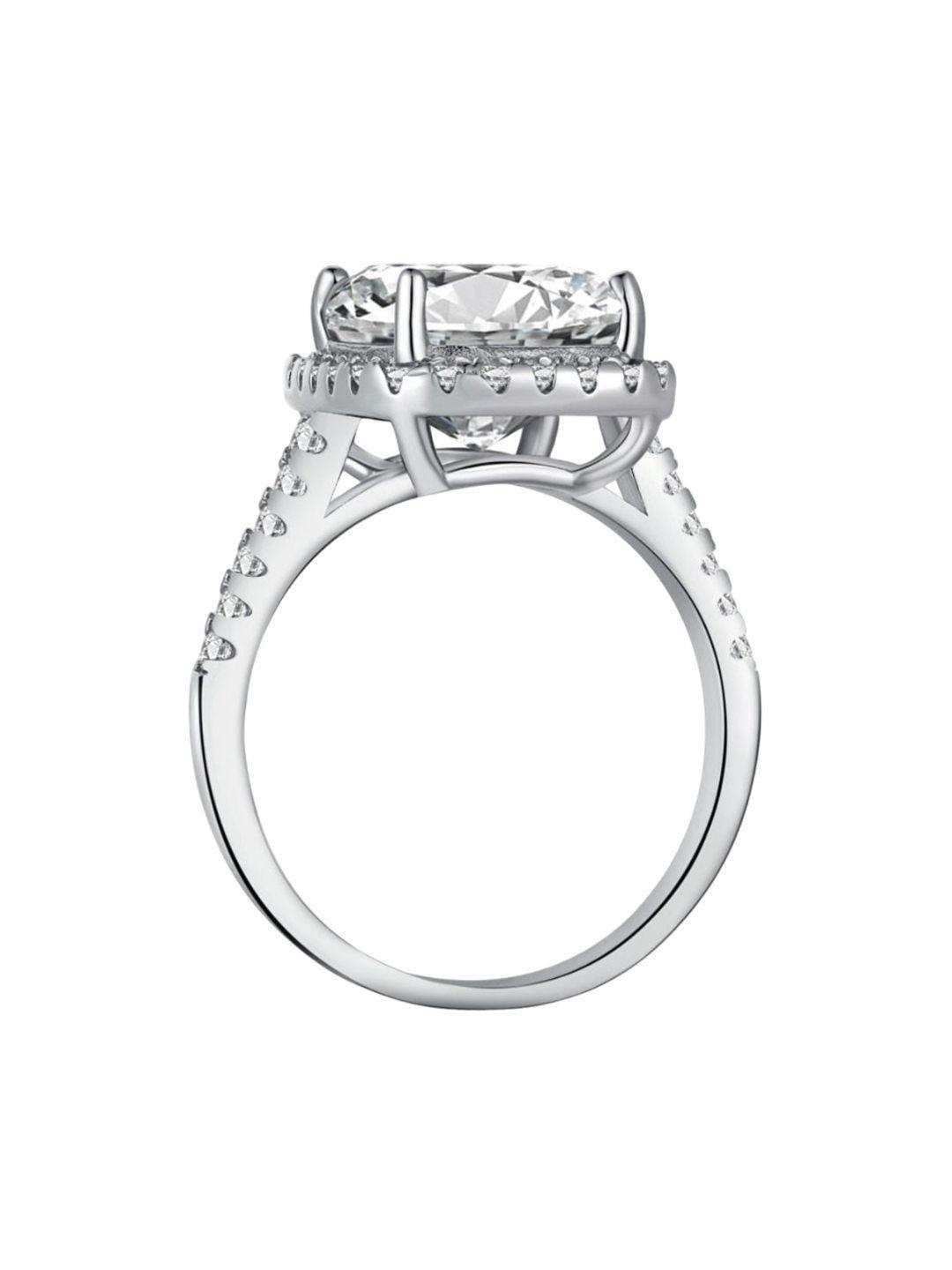 Premium Crystal Adjustable Silver Plated Ring For Women Ring - Priyangkrita by Freekart