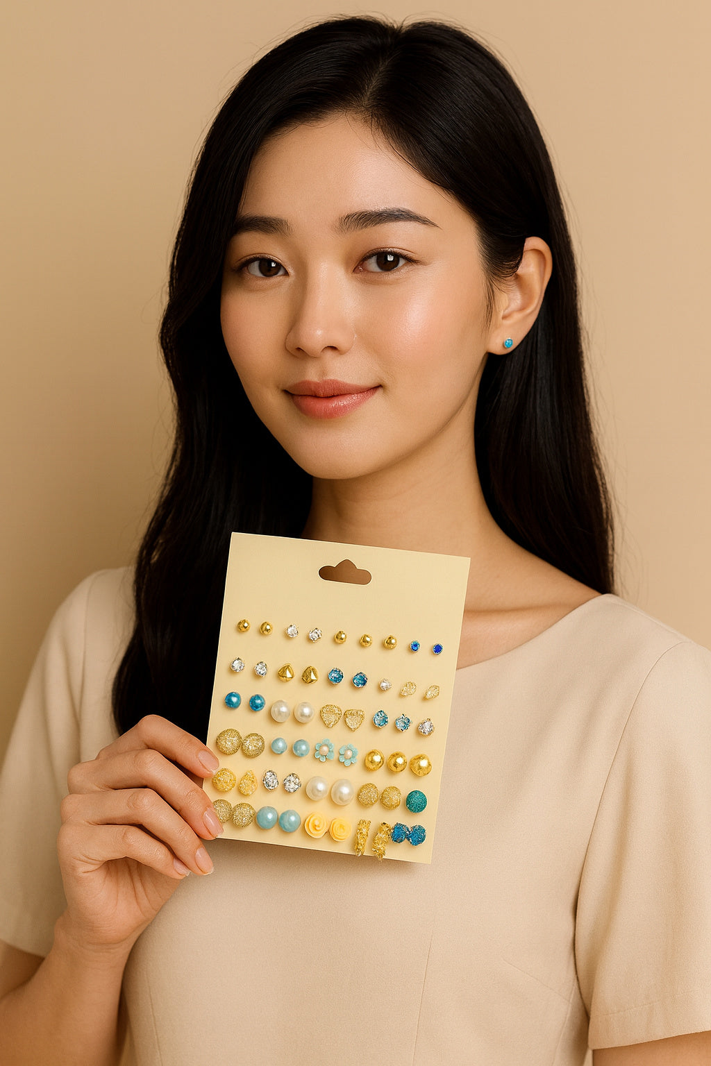 30 Pair Korean Women’s Stud Earrings Set
