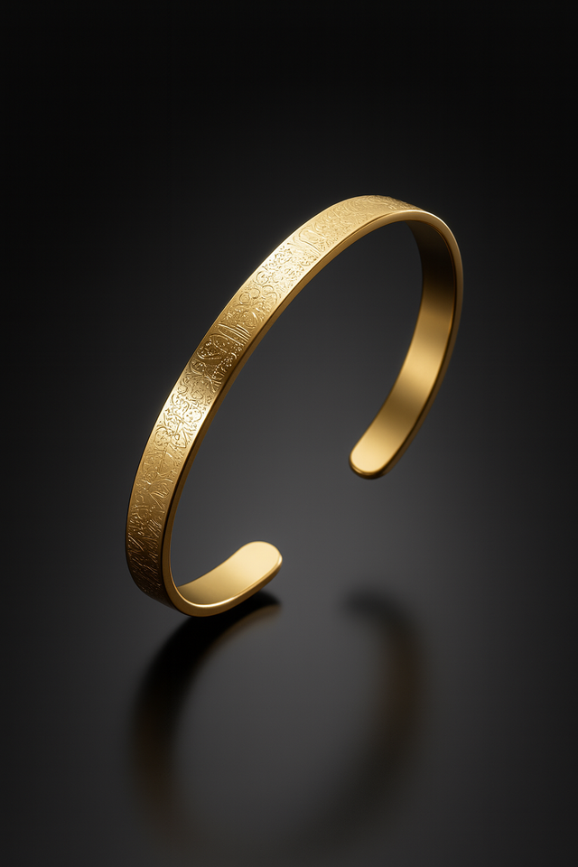 Eid Ayatal Kursi Bracelet for Men Muslim Religious Bracelet Gold plated