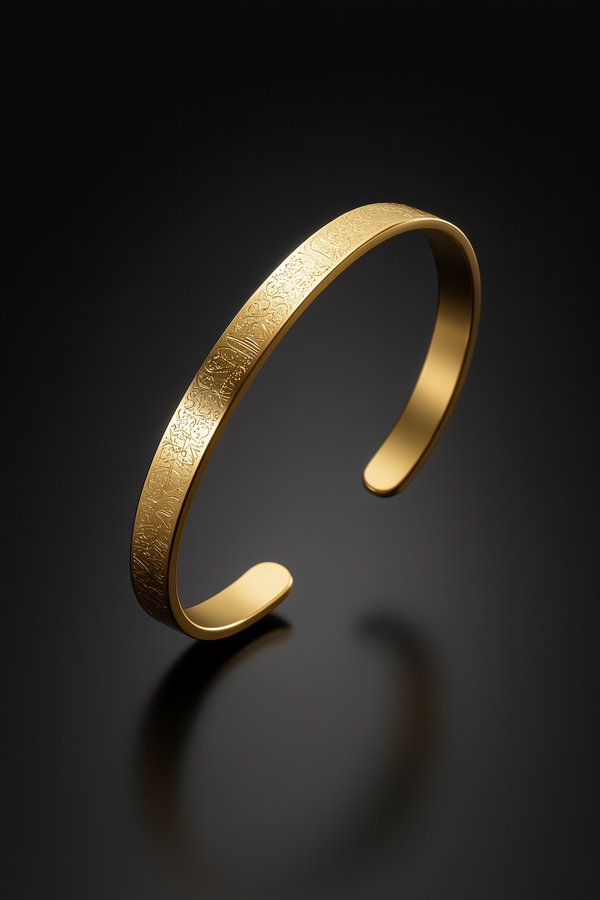 Eid Ayatal Kursi Bracelet for Men Muslim Religious Bracelet Gold plated