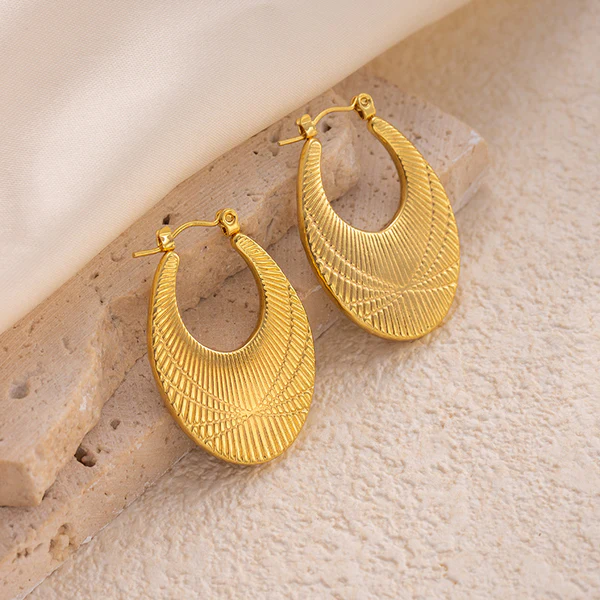 Golden Luxe Anti-Tarnish Textured Hoop Earrings