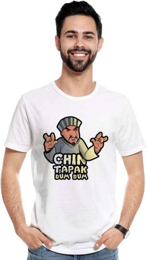 Men Printed Crew Neck Pure Cotton White T-Shirt - Priyangkrita by Freekart