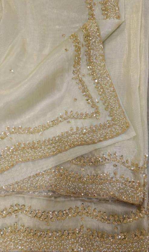 Embroidered Bollywood Tissue, Organza Saree  (Light Green) - Priyangkrita by Freekart
