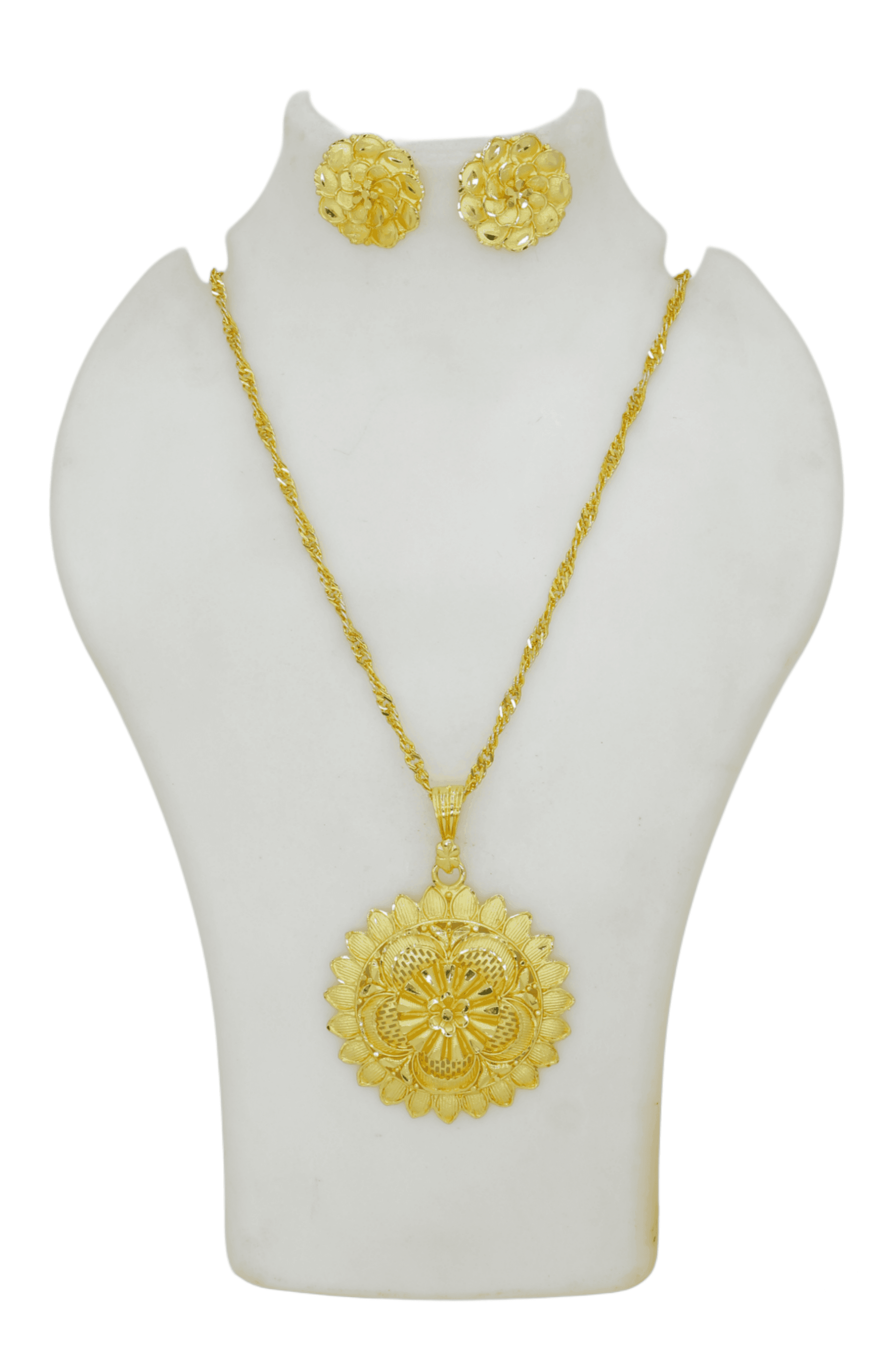 Luxury Flower Necklace And Earrings Sets For Women Gold Plated Jewelry Set - Priyangkrita by Freekart