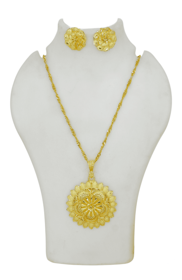 Luxury Flower Necklace And Earrings Sets For Women Gold Plated Jewelry Set - Priyangkrita by Freekart