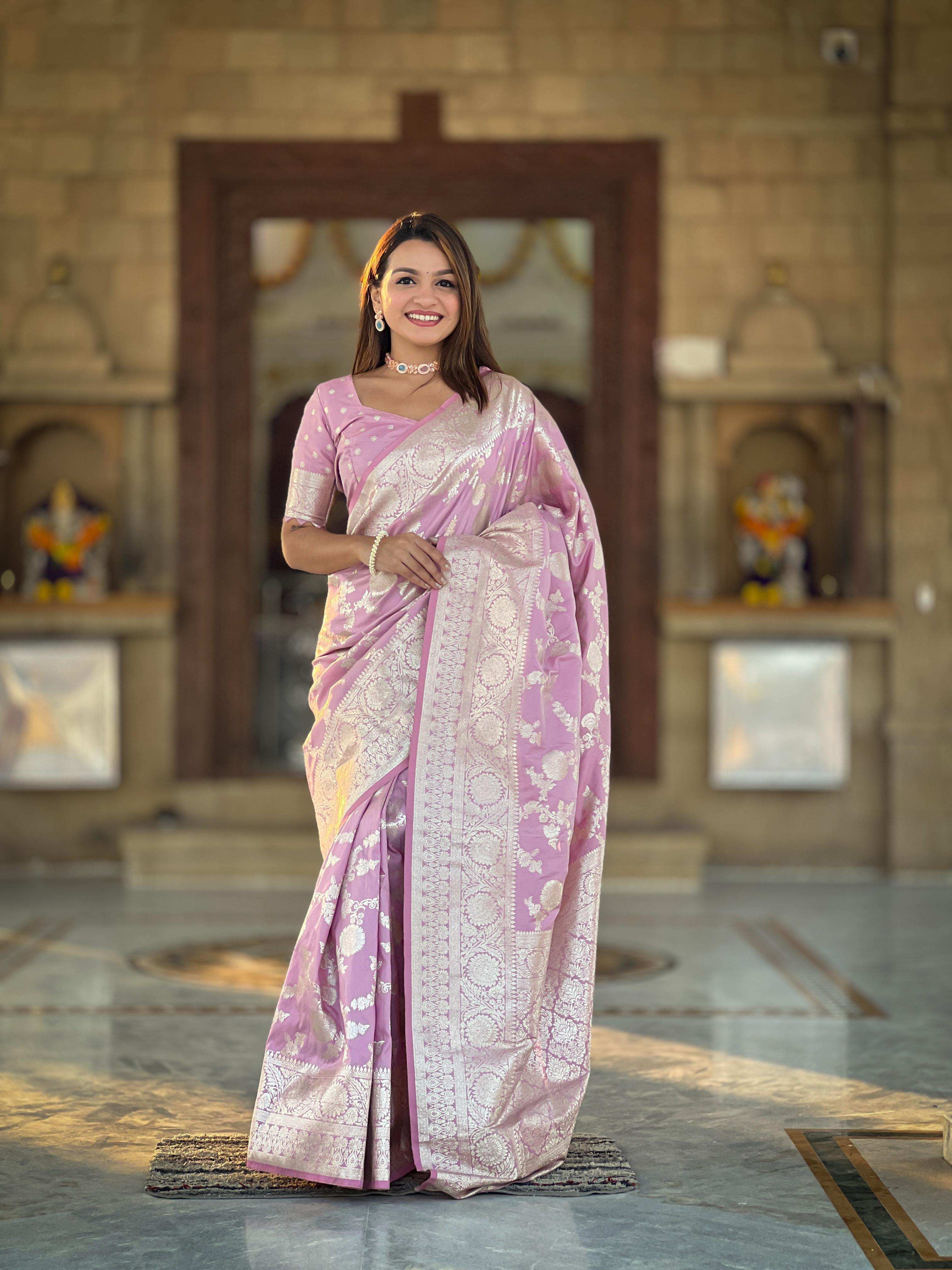 Priyangkrita Soft Banarasi silk saree with zari weaving design - Priyangkrita by Freekart