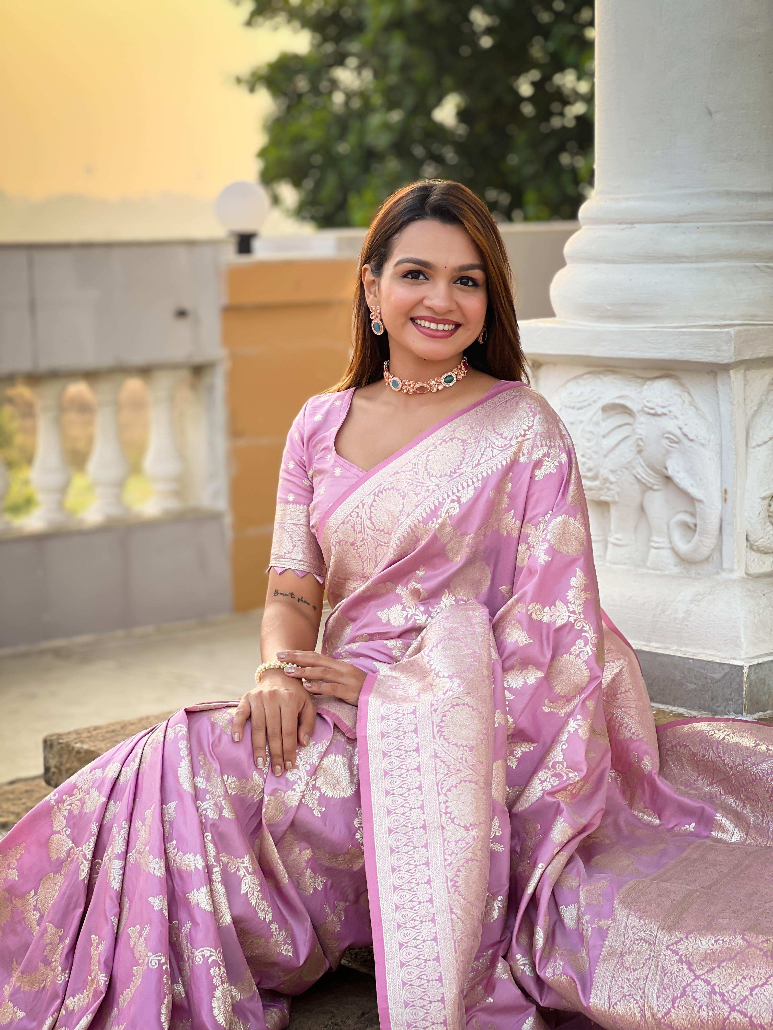 Priyangkrita Soft Banarasi silk saree with zari weaving design - Priyangkrita by Freekart