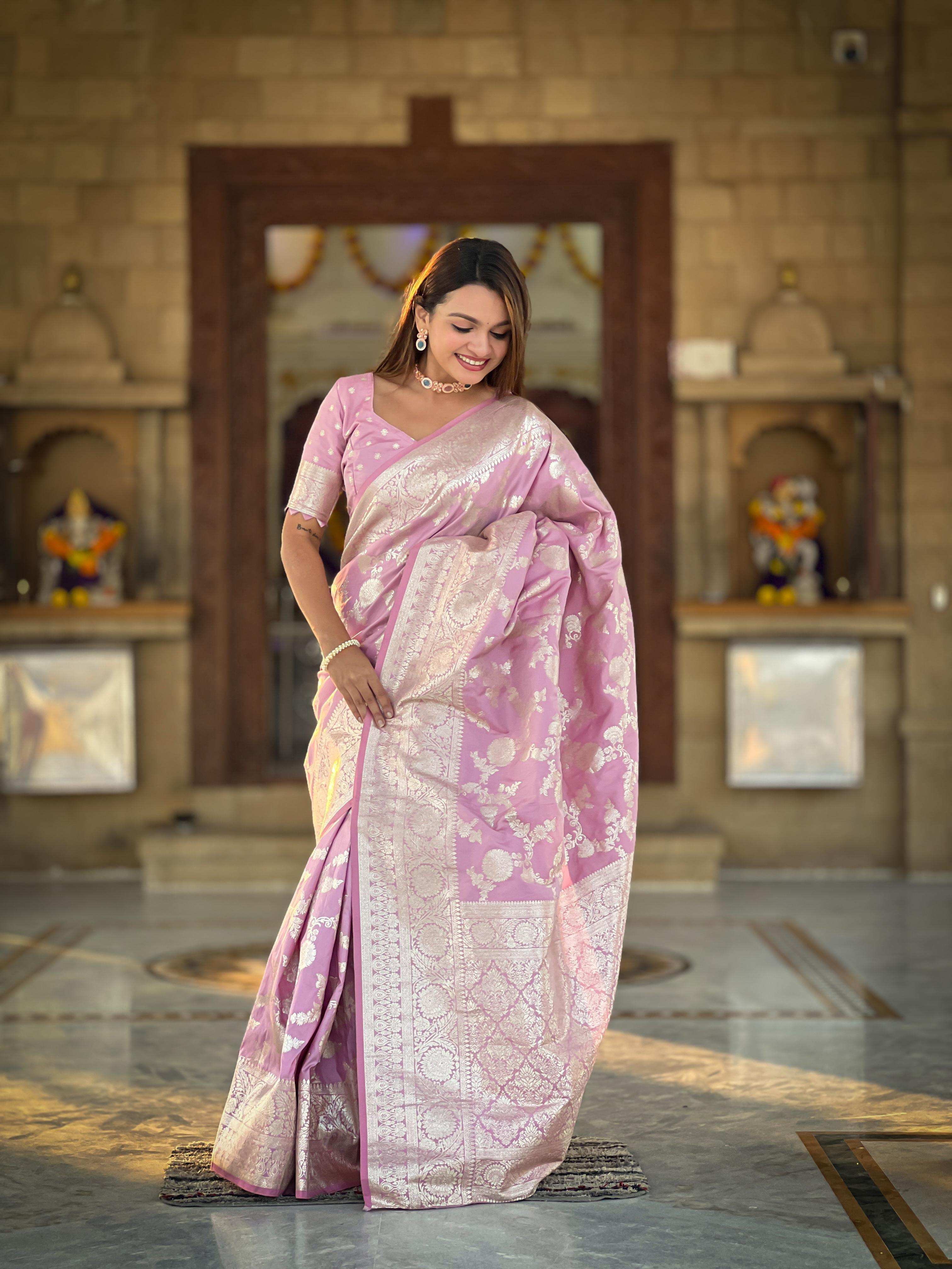 Priyangkrita Soft Banarasi silk saree with zari weaving design - Priyangkrita by Freekart