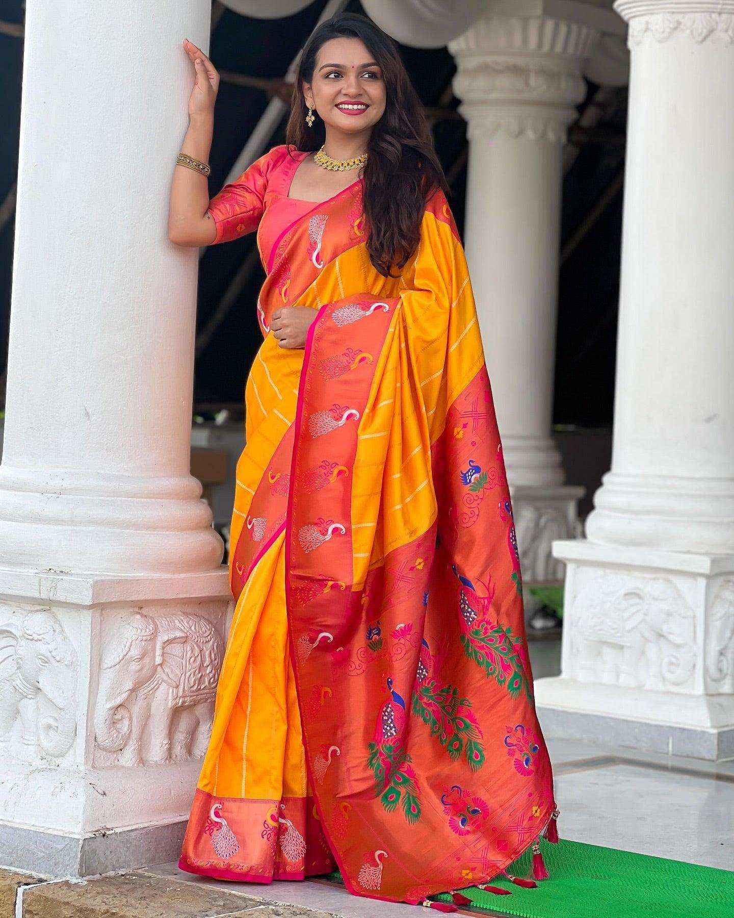 Priyangkrita Soft Paithani Silk Saree i - Priyangkrita by Freekart