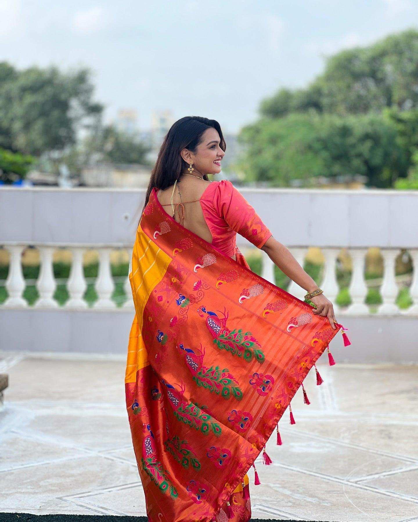 Priyangkrita Soft Paithani Silk Saree i - Priyangkrita by Freekart