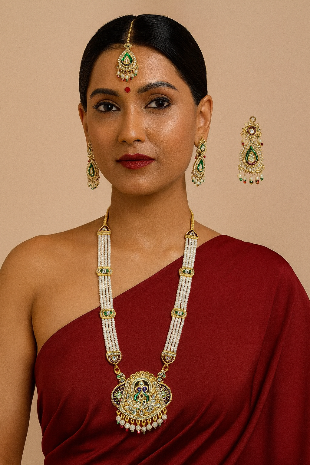 Premium Rani Haar Necklace (Haar & Earring set)