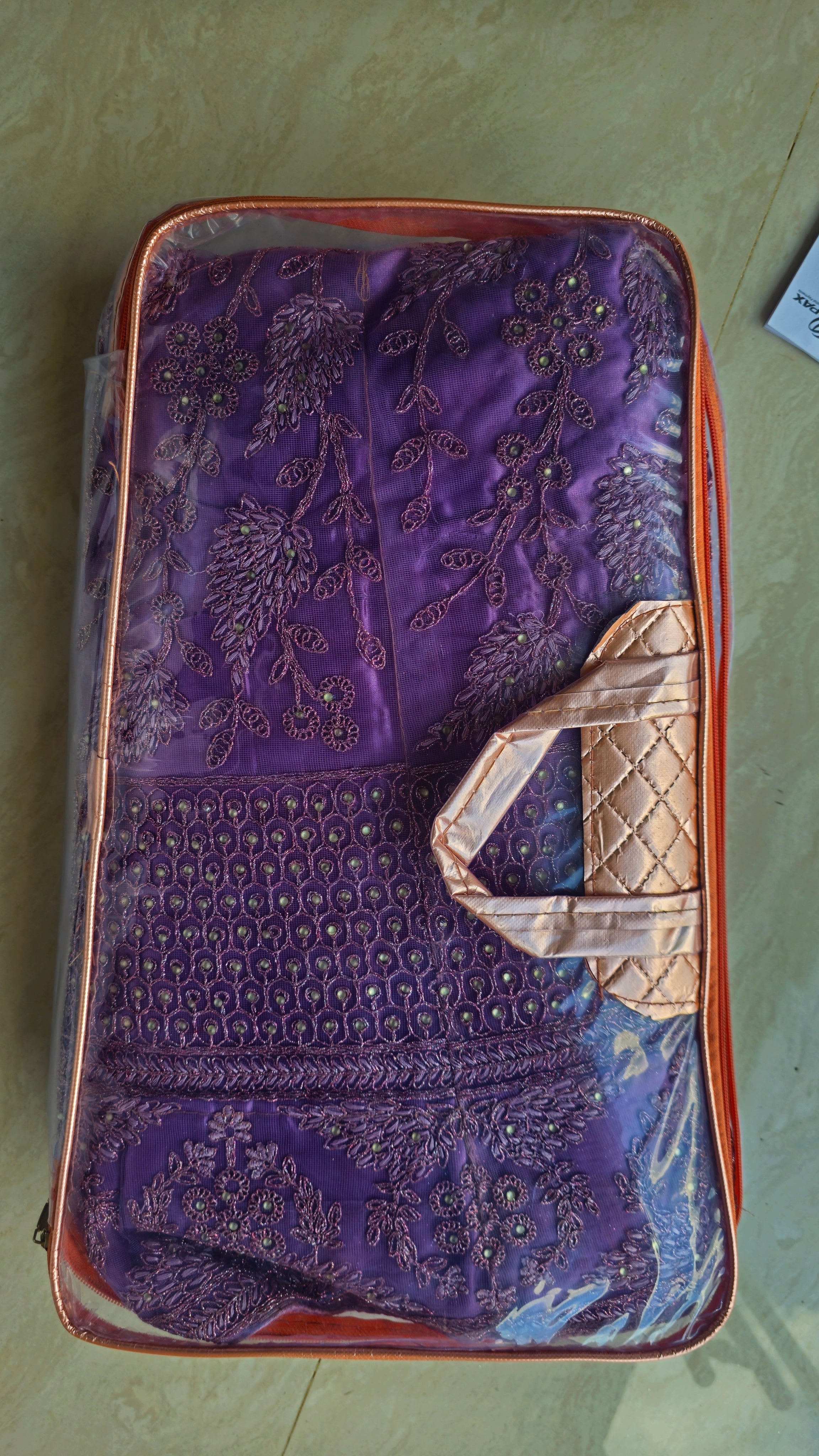 Designer Lavender Net Lehenga Choli with Dupatta (semi stitched)