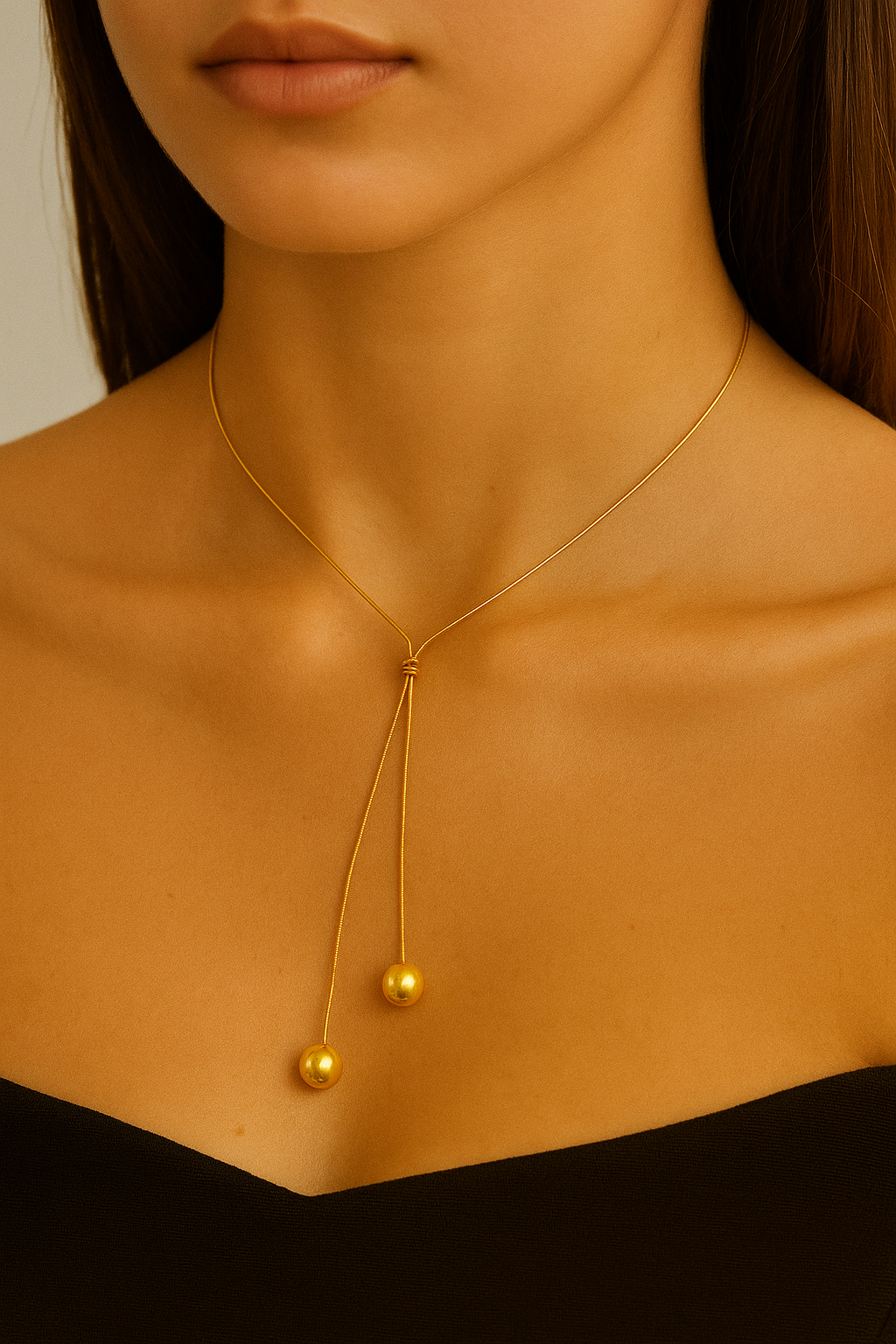 Korean stylish dual beads chain