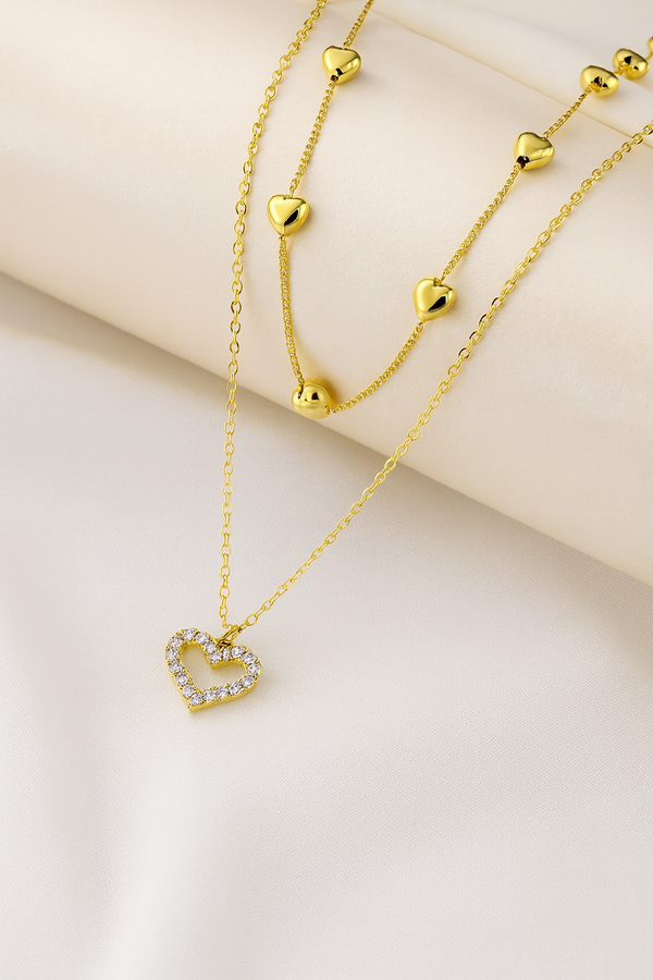 Premium heart pendant chain korean style