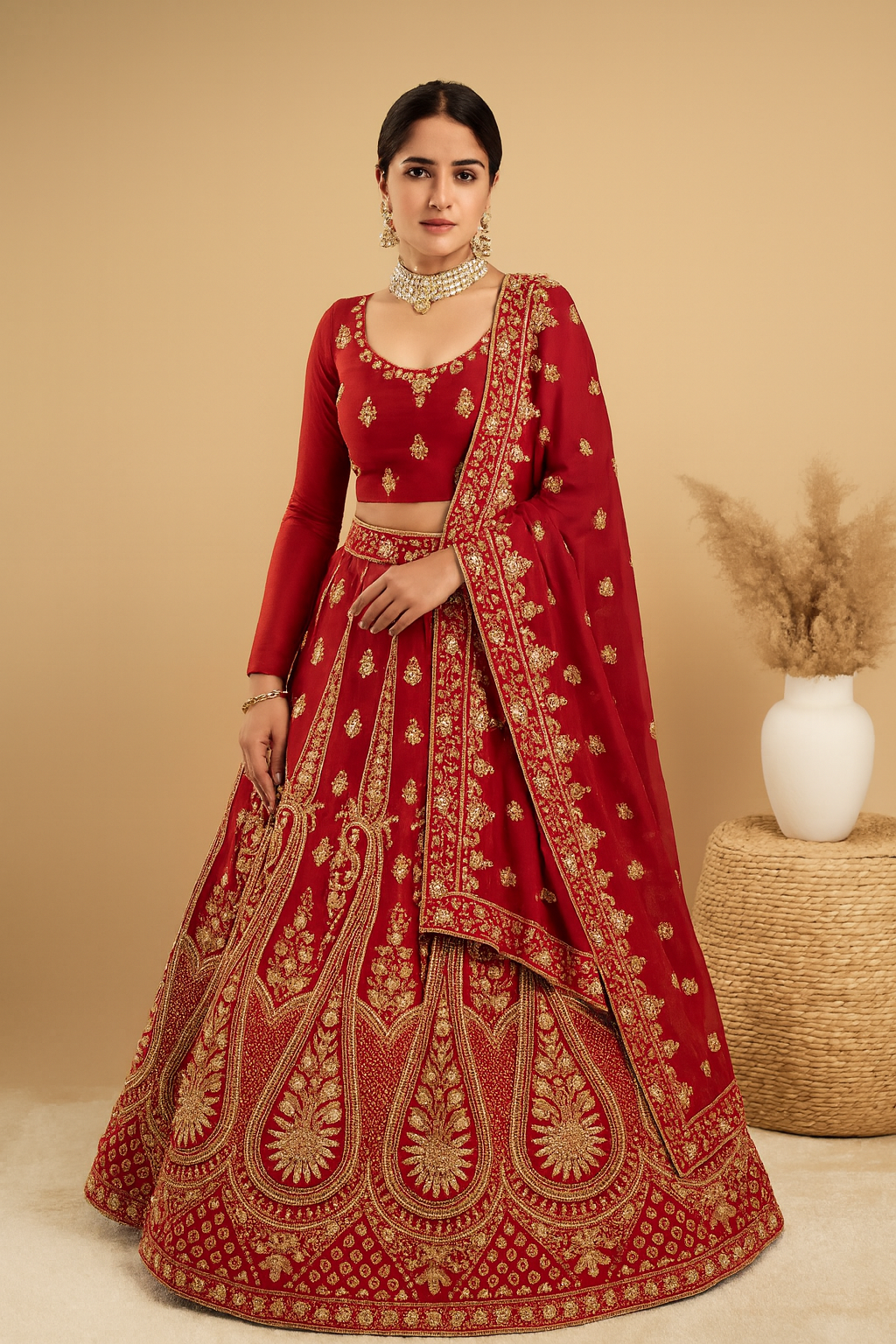 Premium velvet lahenga (semi stitched)