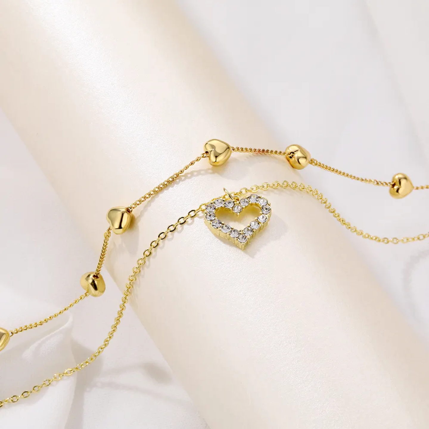 Premium heart pendant chain korean style