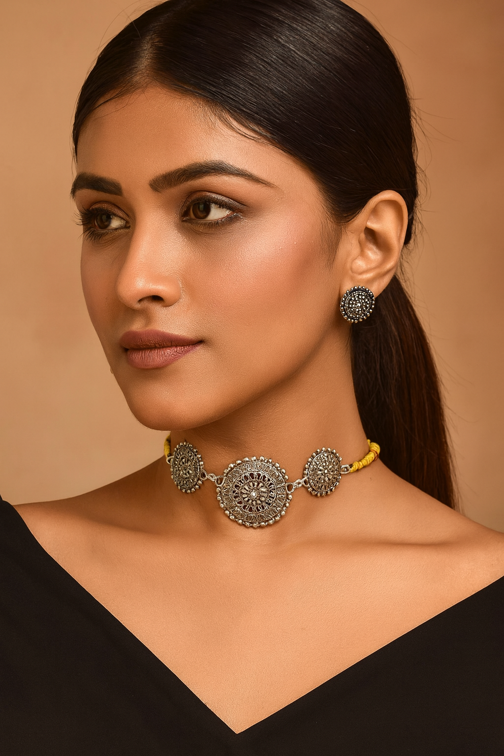 Oxidious Silver Choker (Pack of 1)